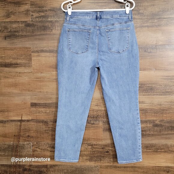 Chico's Jeans 1 = 8 Girlfriend Slim Ankle Mid Rise Stretch Medium Light Wash - Picture 2 of 11